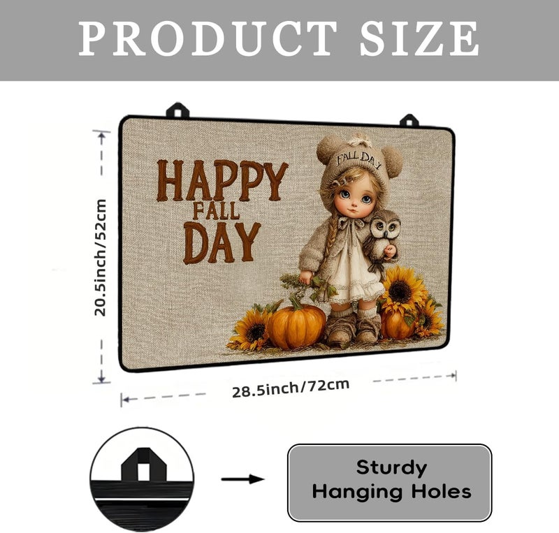 WRTCPOC Fall Pumpkin Electric Stove Top Cover, Cute Doll & Owl Heat Resistant Glass Stove Top Cover for Electric Stove – Thanksgiving Day Glass Cooktop Protector Expands Usable Space - Image 2